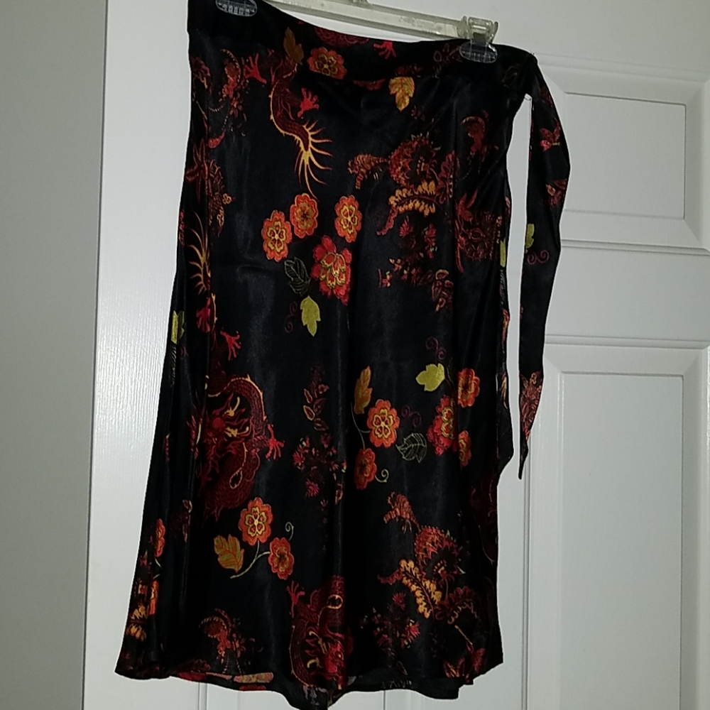 Flare satin black w/beautiful color skirt (8)